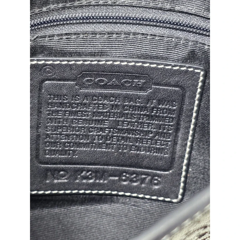 Coach K3M 6376 Black Signature Canvas Leather Adjustable Shoulder Bag‎